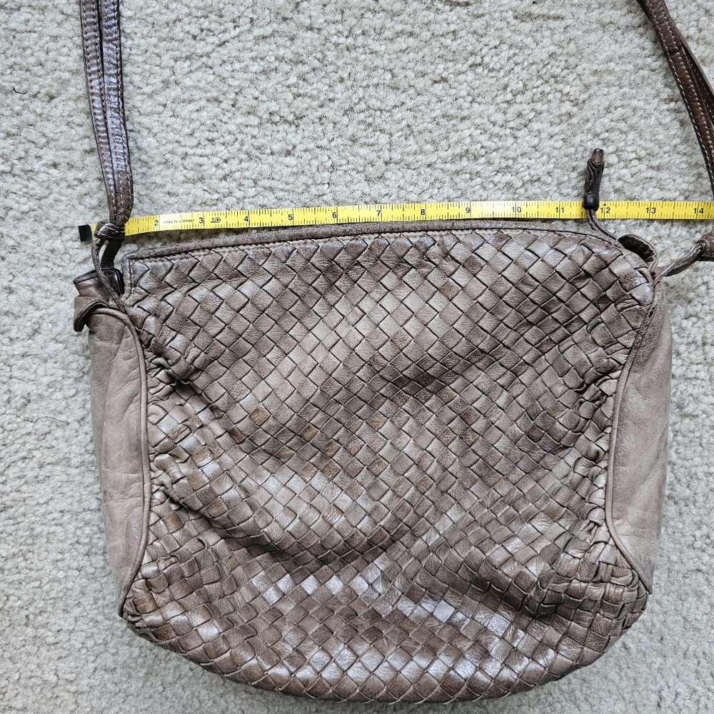 Bottega Veneta Intrecciato genuine leather suede woven slouch hobo handbag brown - Picture 12 of 16